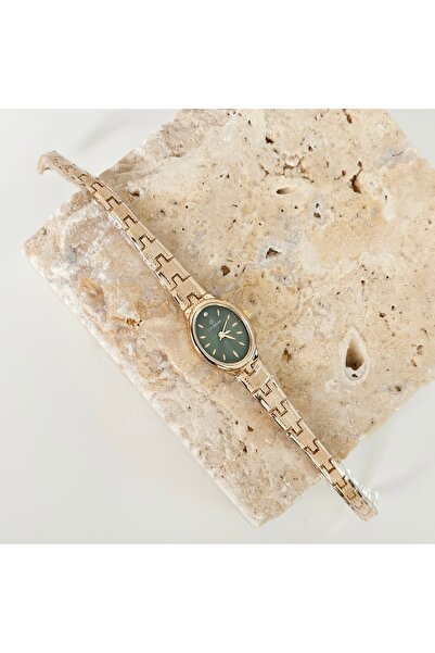 Vesce Atelier Fish Back Gold Watch Green