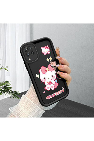 PATTERNOVA Samsung Galaxy M12/A12 Uyumlu Hello Kitty Kuromi Siyah Silikon Kıl...