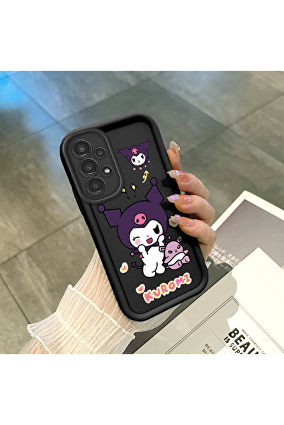 PATTERNOVA Samsung Galaxy A13 4G Uyumlu Hello Kitty Kuromi Siyah Silikon Kılı...