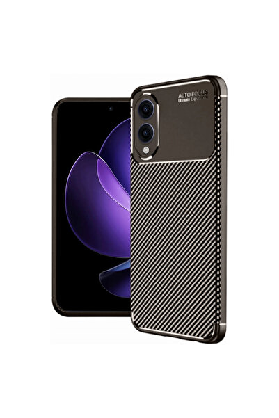 eco port حافظة سامسونج جالاكسي S25 ايدج ذات غطاء كربوني بتركيز تلقائي - بني