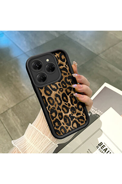 SLIMFELT Tecno Spark 20 Pro 4G Uyumlu Yüksek Kalite Popüler Leopar Siyah Kılı...