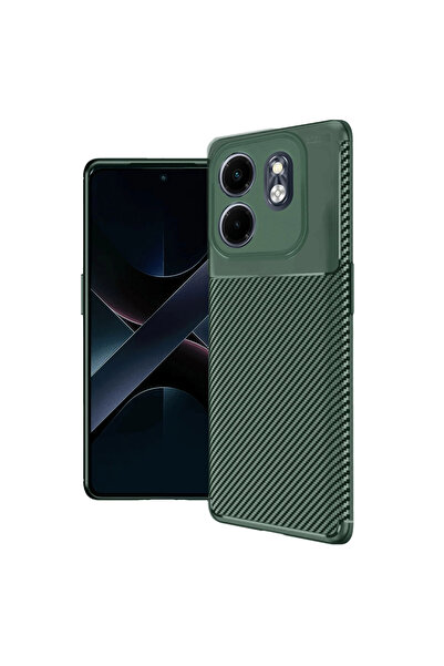 eco port حافظة إنفينيكس سمارت 9 بغطاء كربوني بتركيز تلقائي - أخضر داكن