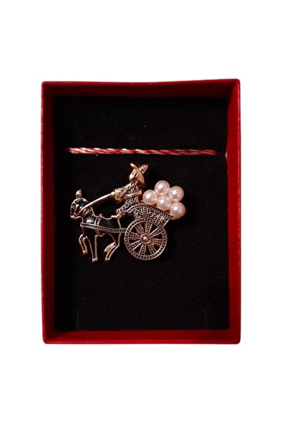 Vision XXI Μεγάλη τρισδιάστατη καρφίτσα, σχέδιο καρότσι με χάντρες απομίμησης...