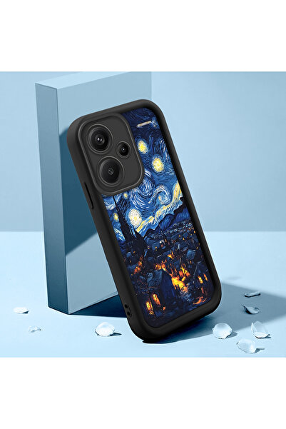 PATTERNOVA Redmi Note 13 Pro Plus+ 5G Uyumlu Van Gogh Yıldızlı Gece Siyah Sil...