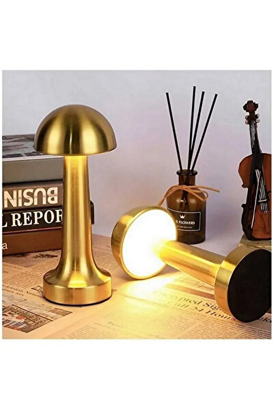 digitalavm akıllı alışveriş adresiniz Dekoratif Metal Gold Mantar Kablosuz Masa Lambası