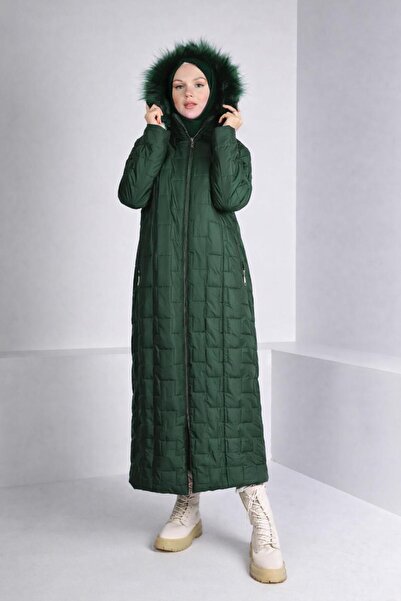 Alvina Fur-Collared Zippered Puffer Coat 90316
