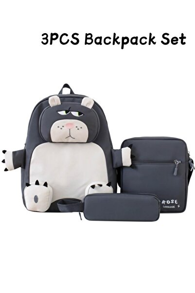 Generic 3PCS Backpack Set Students Bookbag with Shoulder Bag and Handbag Wall...