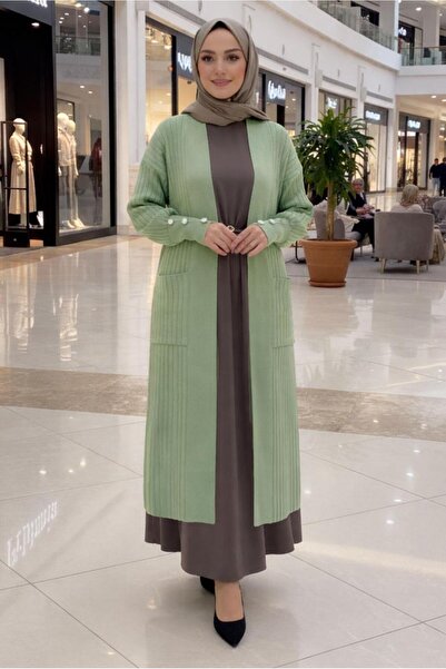 TRENDTESETTÜR KADIN YEŞİL (ÇAĞLA) TRİKO HIRKA T 6417