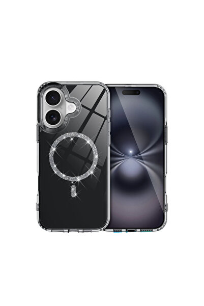 VINTESSY غطاء آيفون 16 لايف دايموند ماجسيف - أسود