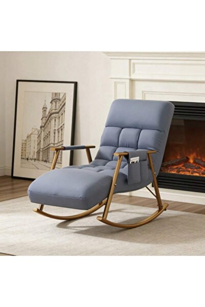 Mtanvxay Height-Adjustable Rocking Chair Armrests Side Pockets Breathable Ind...