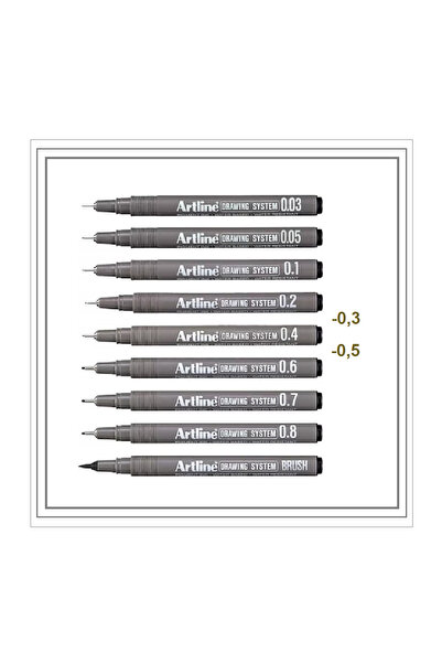 artline Drawing Teknik Çizim kalemi 9'Lu Alternatif Set