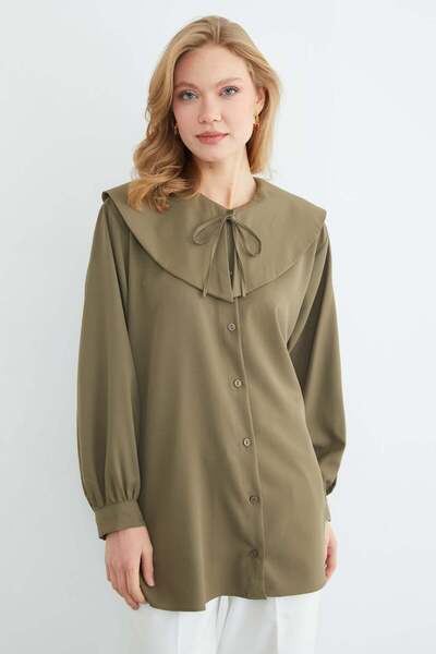 Fulla Moda Fullamodest Baby Collar Balloon Sleeve Tunic