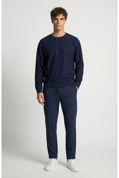 Network Lacivert Diyagonal Desenli Eşofman Altı