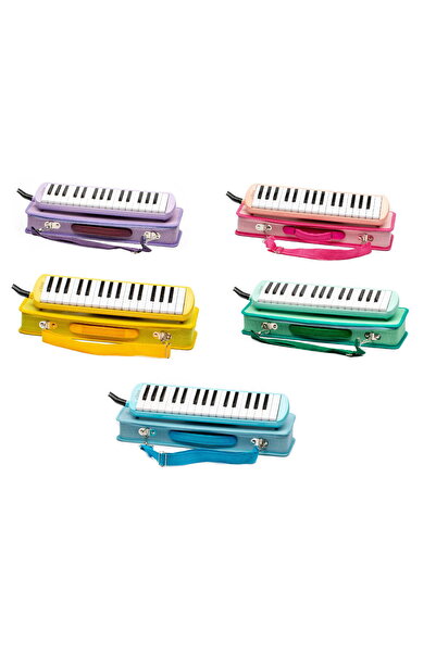 Saatistan Renkli 32 Tuşlu Melodika, Taşınabilir ve Çantalı, Müzik Eğlencesi İçin