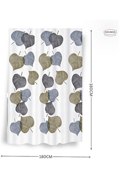 Feelings Shower Curtain, 180x180cm, Waterproof, Washable, 70% EVA, 30% PE (Autumn Leaf)