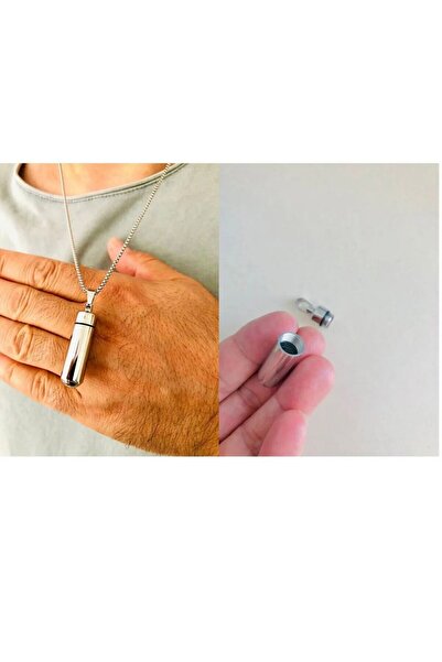 Yuchicly قلادة أسطوانية من الفولاذ المقاوم للصدأ مع غطاء قابل للفتح - تصميم ت...