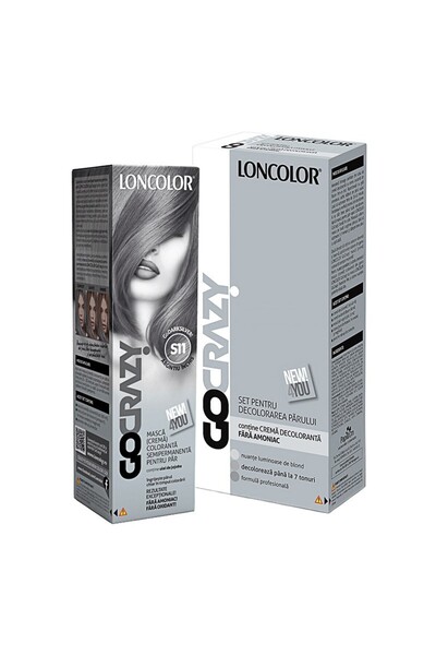 Loncolor Set Crema Par Coloranta Semi-Permanenta GoCrazy S11 GoDarksilver, Cr...