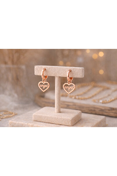 Soleildor 925 ayar Orijinal Gümüş Kişiye Özel Kalp İçinde İsim Gümüş Küpe