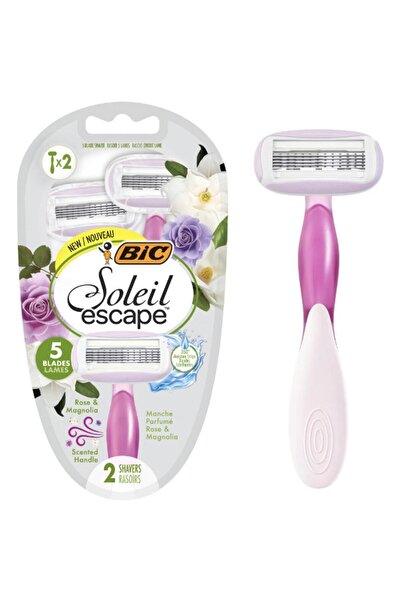 Bic Razor Lady Soleil Escapes, 5 Blades, Rose&Magnolia, 2 Pieces