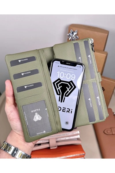 Fil Deri Genuine Leather Zippered Magnetic Multi-Compartment Women's Wallet 2133