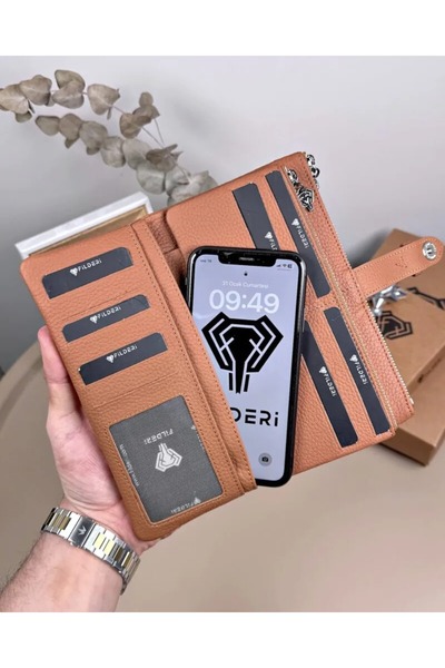 Fil Deri Genuine Leather Zippered Magnetic Multi-Compartment Women's Wallet 2133