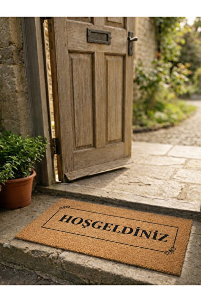 BEYLİNİ Welcome Written Koko Doormat Home Exterior Door Tpr Non-Slip Base Mod...