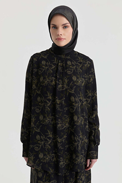 Tuğba Kırma Detaylı Bluz - Siyah