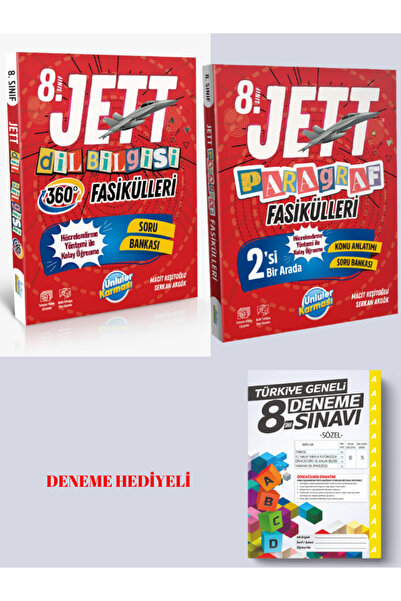 Ünlüler Karması 8. SINIF JETT DİL BİLGİSİ+JETT PARAGRAF FASİKÜLLERİ 2 KİTAP D...