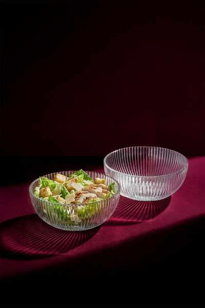 Perotti Fidenza Set of 2 Glass Salad Bowls – 20 cm