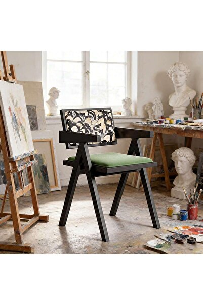 Mtanvxay Velvet Seat Lounge Chair Retro Rubber Wood Armchair for Living Room ...