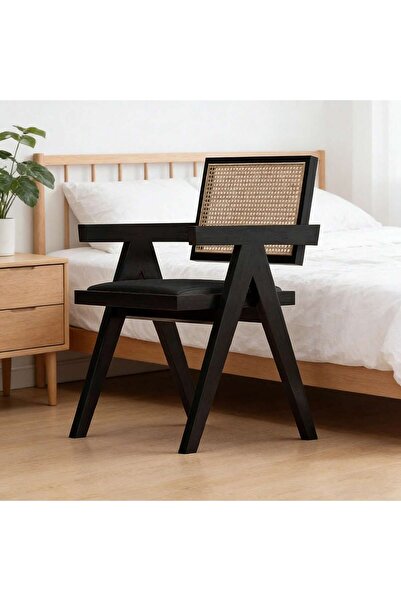 Mtanvxay Lounge Chair Retro Rubber Wood Armchair Velvet Seat for Kitchen Cafe...