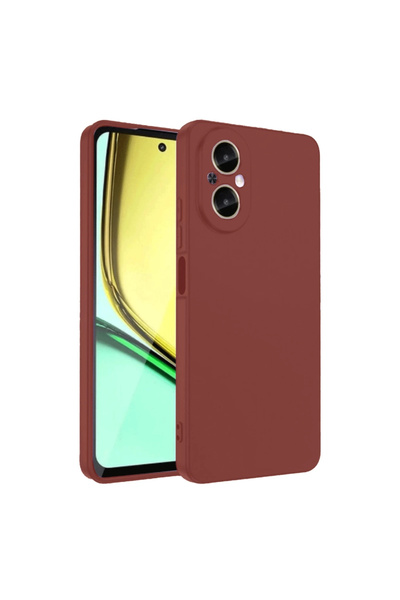 eco port جراب ريلمي 12 لايت سيليكون أول - أحمر كلاريت