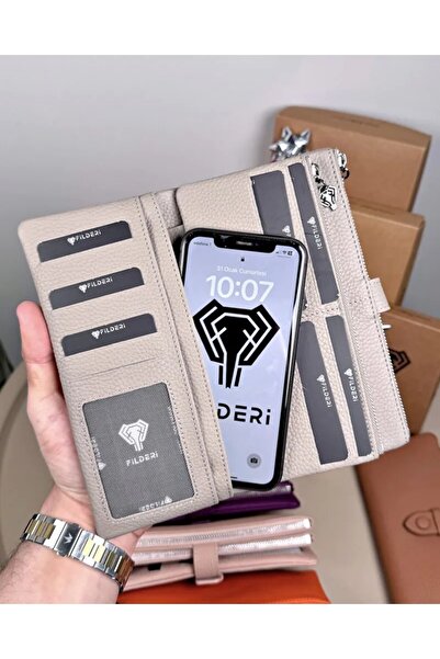 Fil Deri Γυναικείο πορτοφόλι από γνήσιο δέρμα με φερμουάρ και μαγνήτη πολλαπλ...