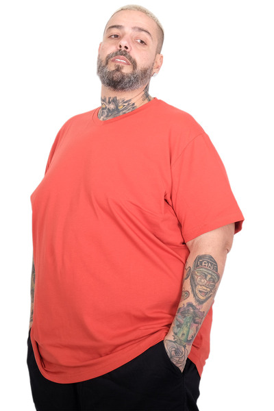 ModeXL Big Size Men's T-Shirt Lycra V-Neck 20150 Ti̇rekli̇