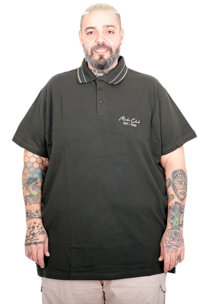 ModeXL Ανδρικό μπλουζάκι Mode XL Plus Size Modeclub με λαιμόκοψη πόλο 25316 ΧΑΚΙ