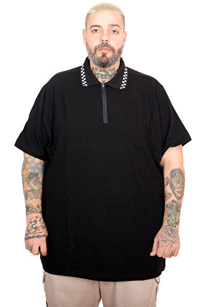 ModeXL Tricou cu guler polo cu fermoar pentru bărbați, mărime mare, Mode XL 2...