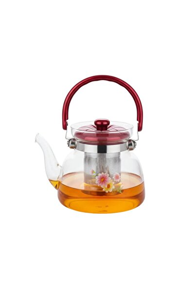 China Glass Tea and Coffee Pot with Stainless Steel Strainer – 1100 ml