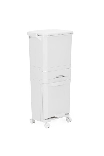 SERSIMO Waste bin for selective collection with 3 compartments, on wheels, 42...