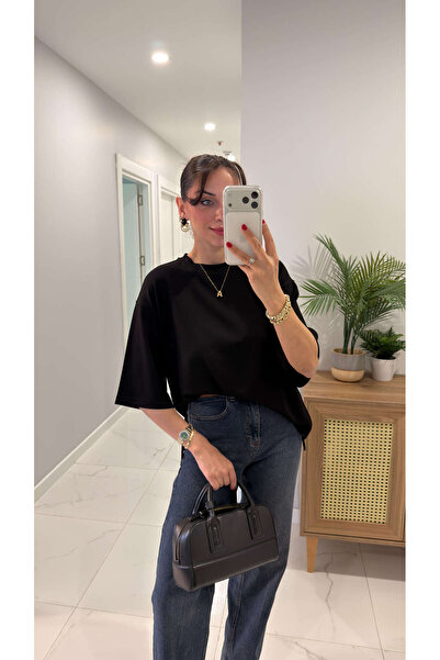 BİRCANÇİL Μπλουζάκι Chesica Siyah Modal Basic