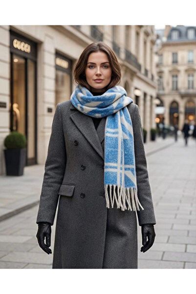 Elit Scarf Double Pattern Premium Scarf-Blue