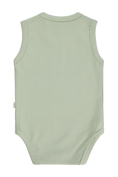 Civil Baby Düz Renkli 3-36 Ay Çıtçıtlı Badi - Yeşil 12-18 Ay
