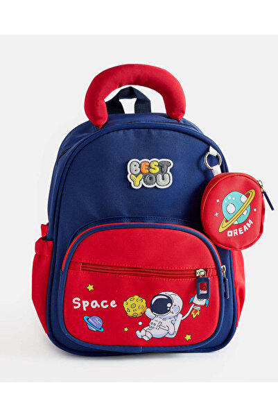 REDTAG Boys Red Printed Backpack