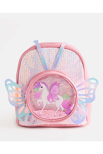 REDTAG حقيبة ظهر مزينة باللون الوردي للبنات