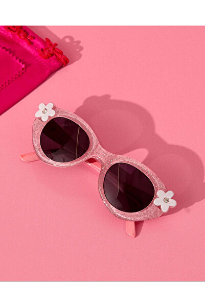 REDTAG نظارات شمسية للبنات بتصميم قطة مزينة بنقوش زهور وردية