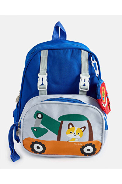 REDTAG Boys Blue Printed Backpack