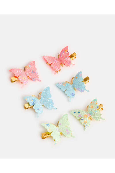 REDTAG Girls Assorted Hair Claws Set (Pack of 6)