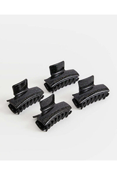 REDTAG Women Black Hair Claw Set (4 Piece)