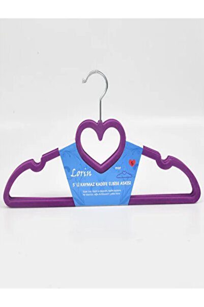 Lorin مجموعة من 5 شماعات ملابس مخملية مضادة للانزلاق باللون الأرجواني