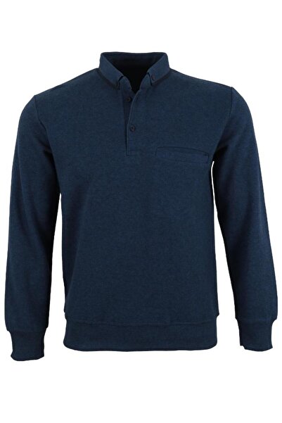 Modarar Men's Sweater Regular Cut Collared Indigo Color Rar01396
