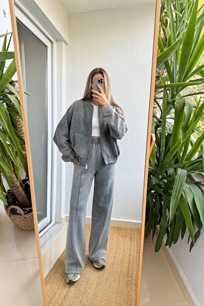 My Blog Anthracite Washed Tracksuit Set - 8001